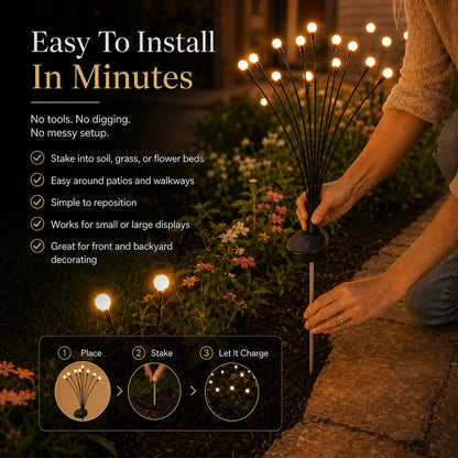 Solar Powered Firefly Swaying Garden Lights