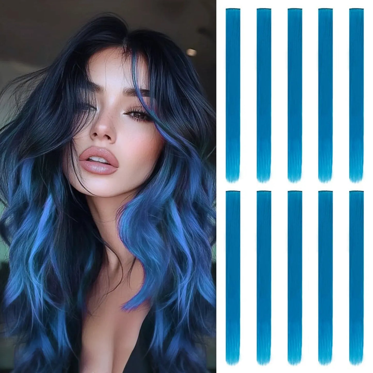 Multi-Color Clip-In Rainbow Hair Extensions
