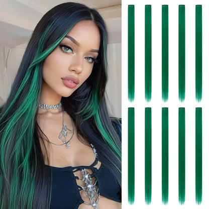 Multi-Color Clip-In Rainbow Hair Extensions