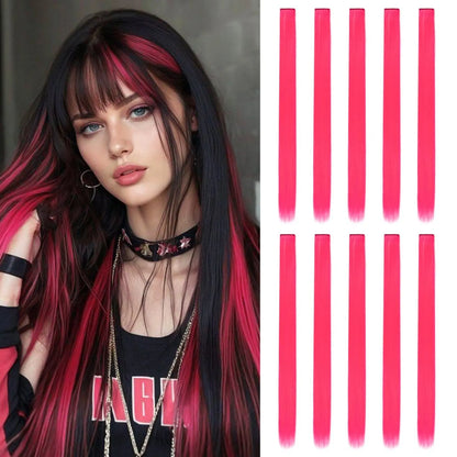 Multi-Color Clip-In Rainbow Hair Extensions