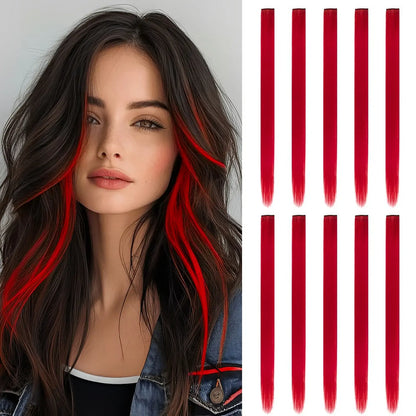 Multi-Color Clip-In Rainbow Hair Extensions