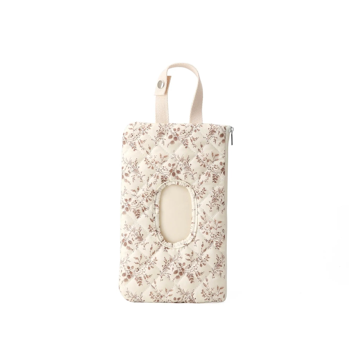 Hangable Floral Quilted Wet Wipes Pouch