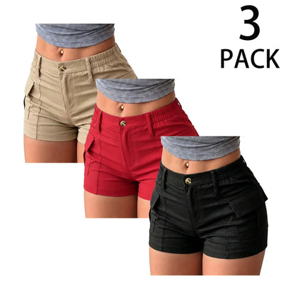 Women's High-Waisted Mini Cargo Shorts