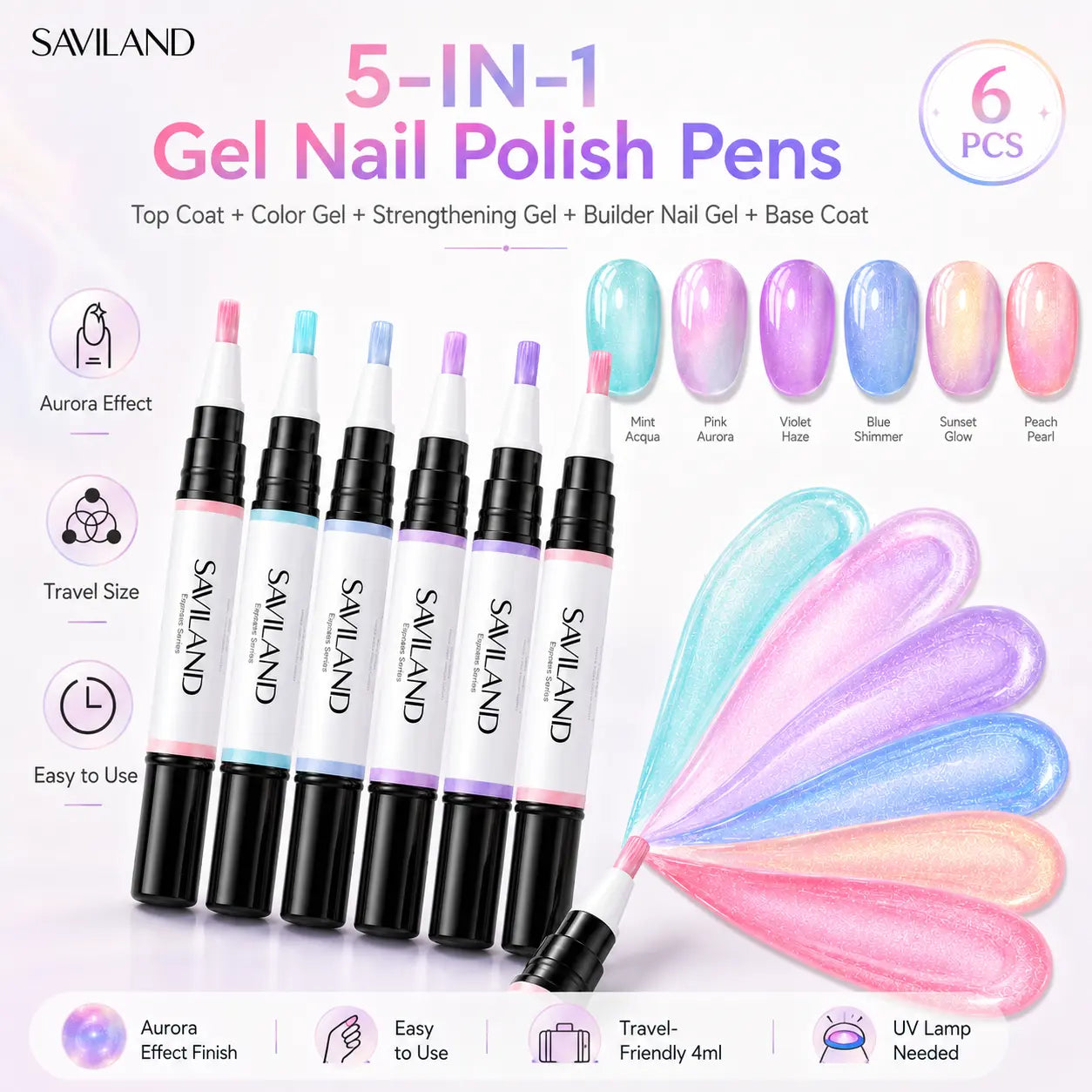 💅5-in-1 Aurora Gel Nail Pen – One-Step, No-Mess UV/LED Manicure