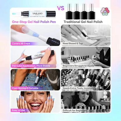 💅5-in-1 Aurora Gel Nail Pen – One-Step, No-Mess UV/LED Manicure
