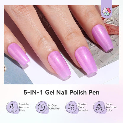 💅5-in-1 Aurora Gel Nail Pen – One-Step, No-Mess UV/LED Manicure