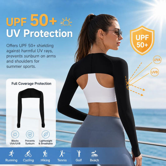 UV-Block One-Piece Cooling Arm Sleeves & Shoulder Wrap