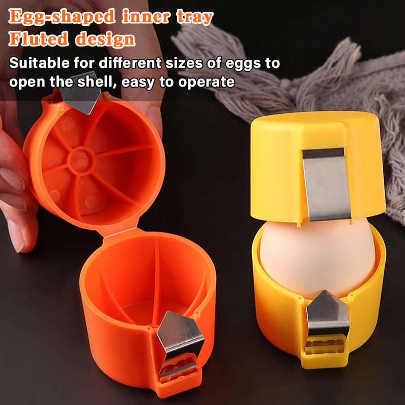 🍳Manual Egg Shell Opener - Fast Egg Shell Remover with Stainless Steel Cutter, No-Mess Kitchen Gadget