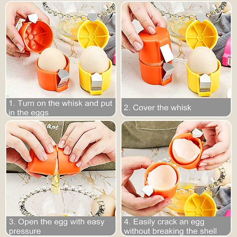 🍳Manual Egg Shell Opener - Fast Egg Shell Remover with Stainless Steel Cutter, No-Mess Kitchen Gadget