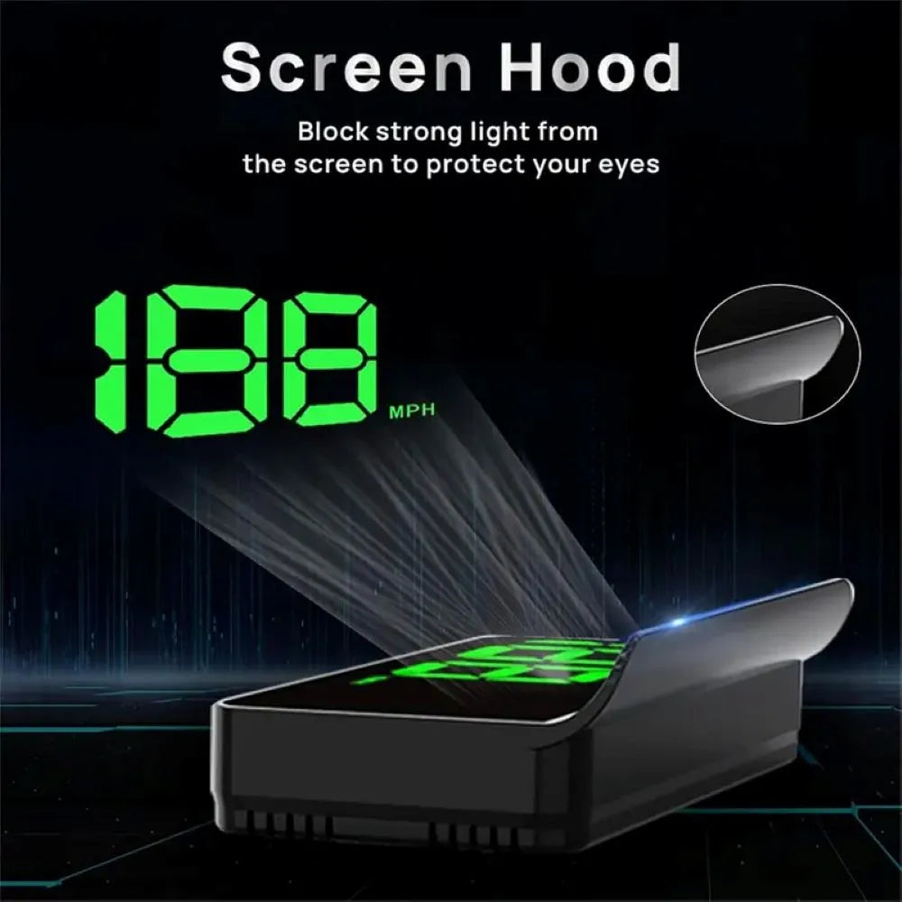 🚗Car GPS Speedometer Head-Up Display with Integrated Light Shield & Digital Screen