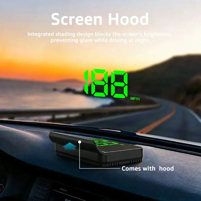🚗Car GPS Speedometer Head-Up Display with Integrated Light Shield & Digital Screen