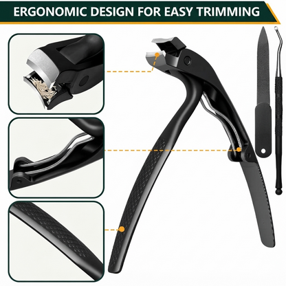 🎉 2026 Sale — Over 50,000 Sold! ✂️ Black Curved Nail Clipper – Ergonomic & Easy for Seniors 🖤