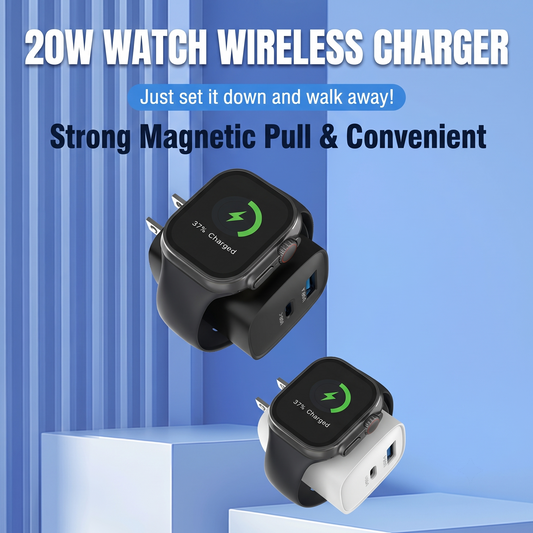 ⚡2-in-1 Minimalist Wireless Charging Pad | 20W Fast PD Charger🔌