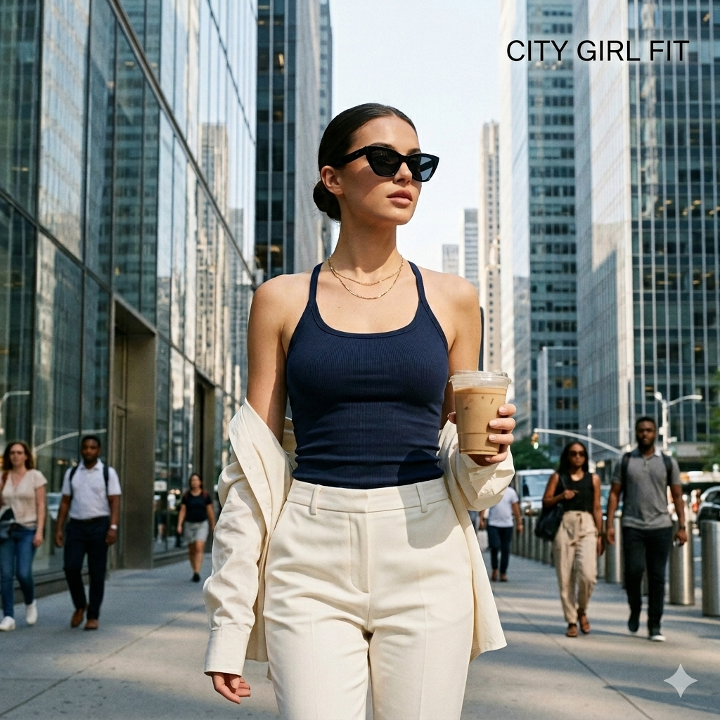 🔥Women's Summer Sexy Slim Fit Ribbed Tank Top with Built-in Bra, ✨U-Neck Sleeveless Casual Crop Top for Hot Girl Aesthetic⏳-LP