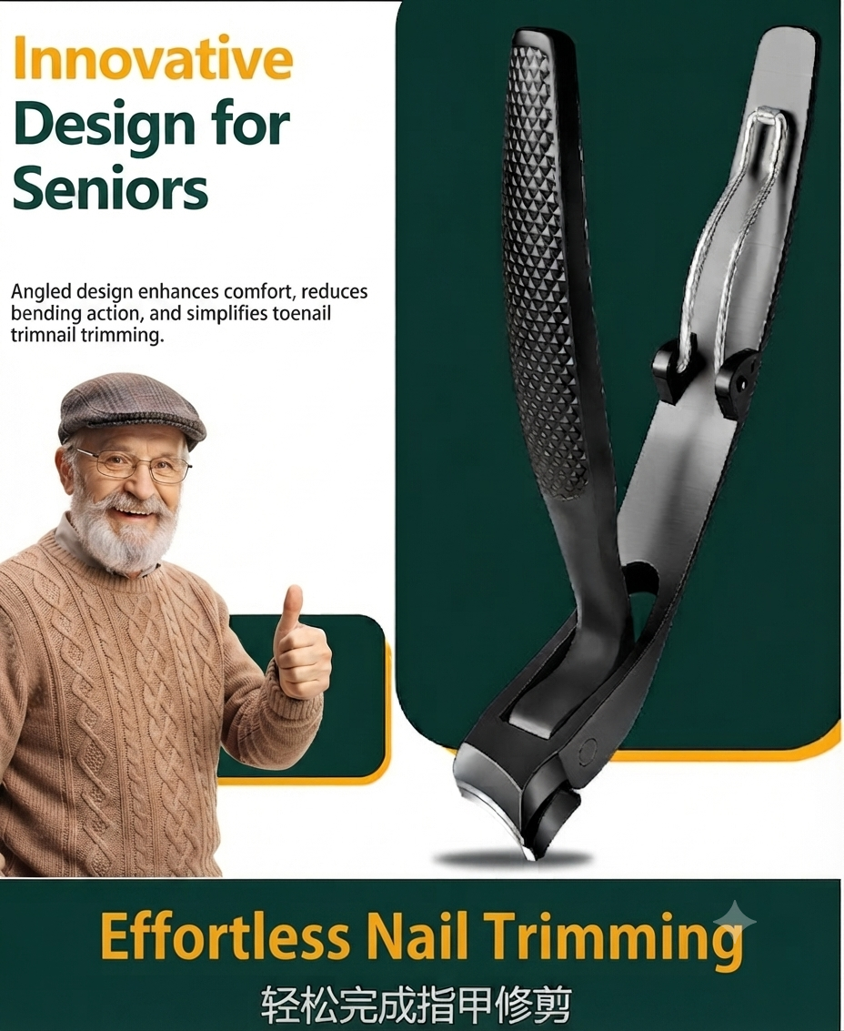 🎉 2026 Sale — Over 50,000 Sold! ✂️ Black Curved Nail Clipper – Ergonomic & Easy for Seniors 🖤