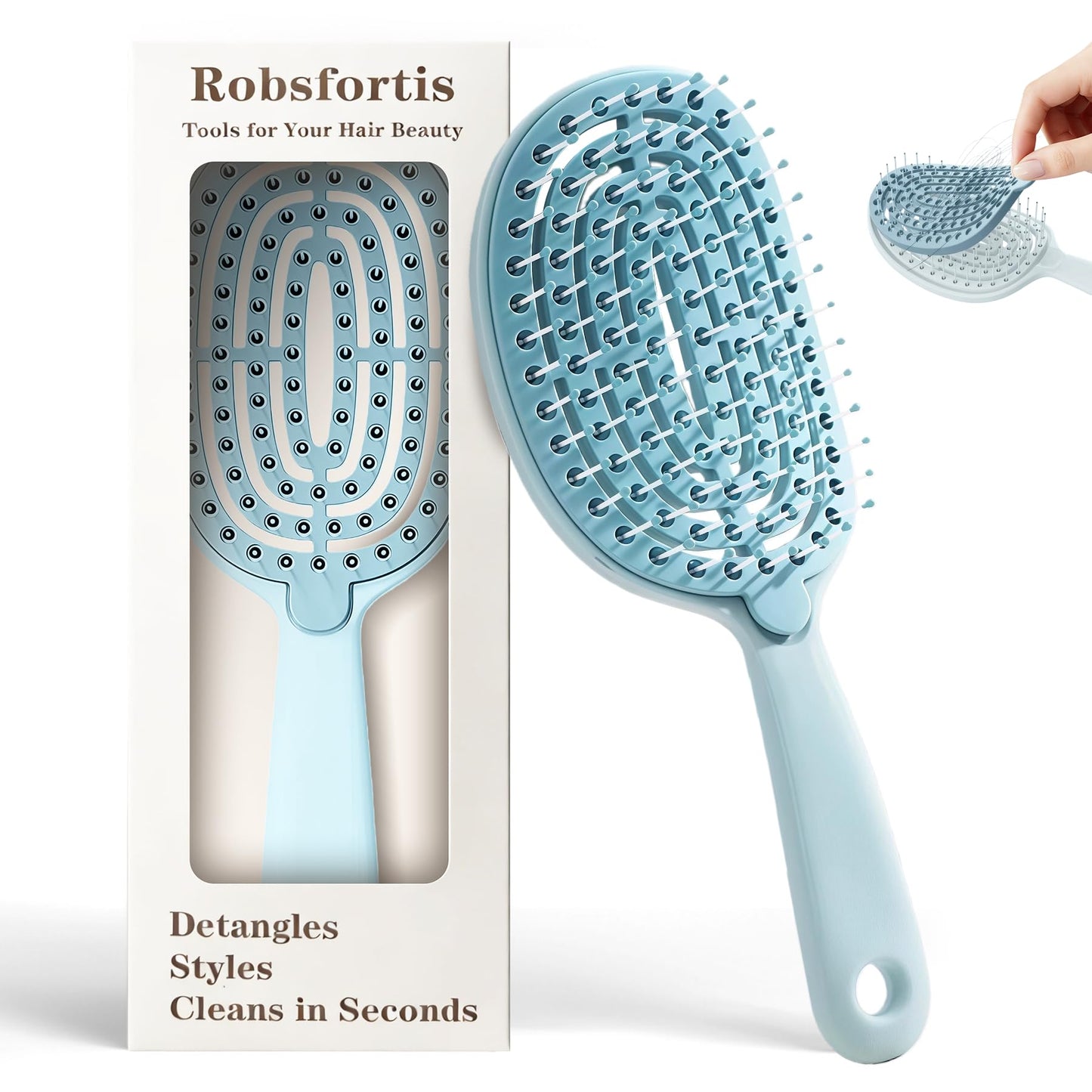 Self-Cleaning Anti-Tangle Brush