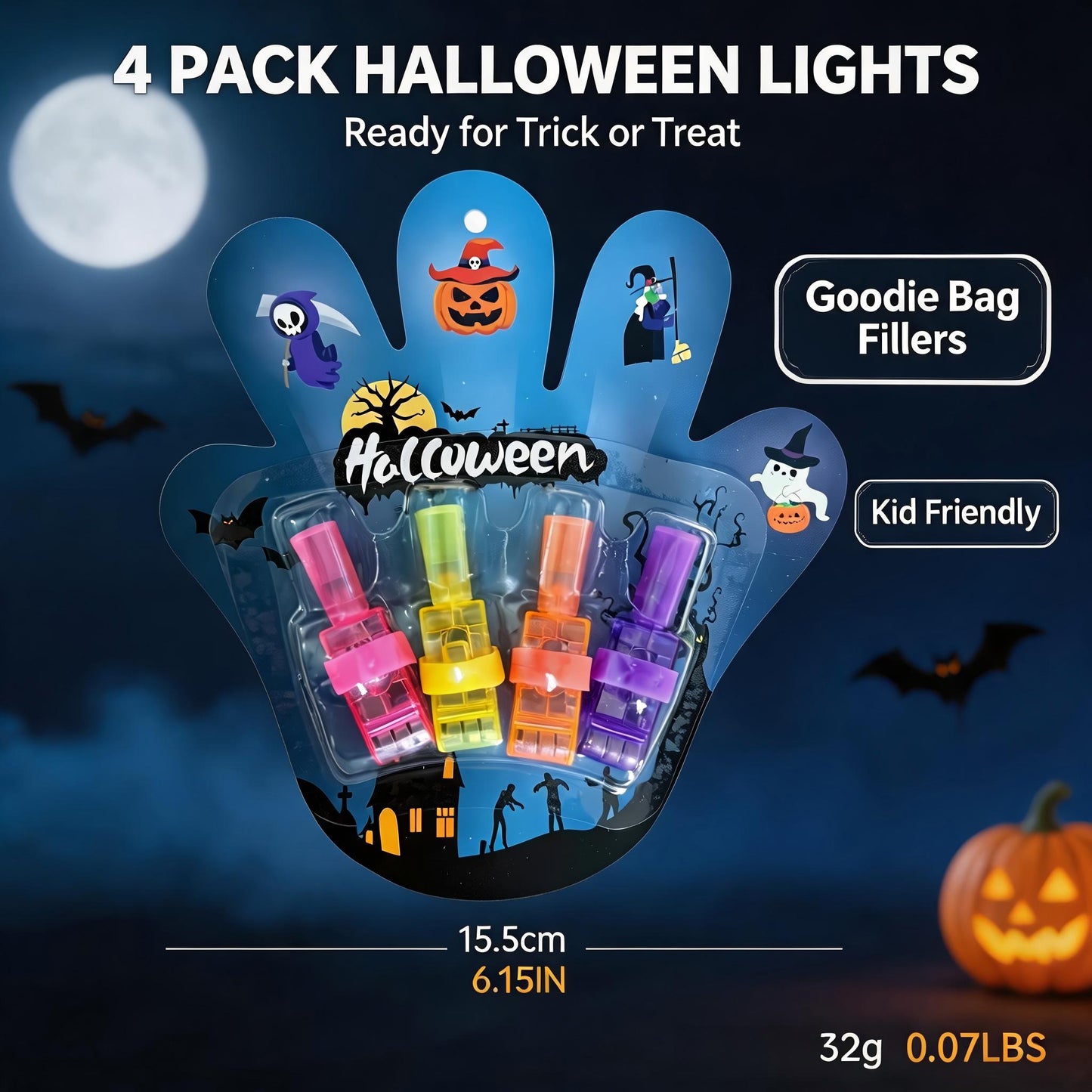 🎃 Spooky Pattern Finger Projector Lights