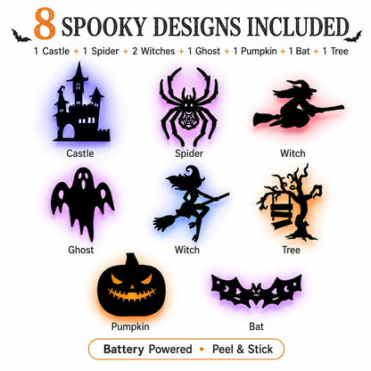 ✨ Halloween LED Silhouette Wall Light Stickers | Wire-Free Decor🎃