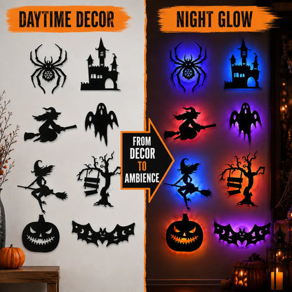 ✨ Halloween LED Silhouette Wall Light Stickers | Wire-Free Decor🎃