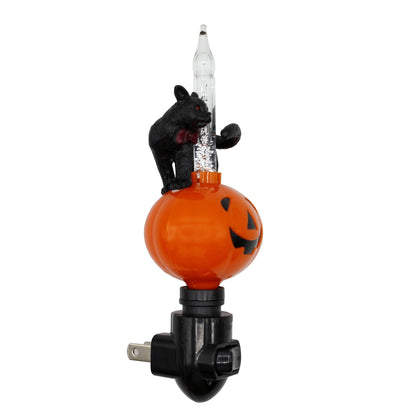 Halloween Pumpkin Jack O' Lantern & Black Cat Bubble Night Light