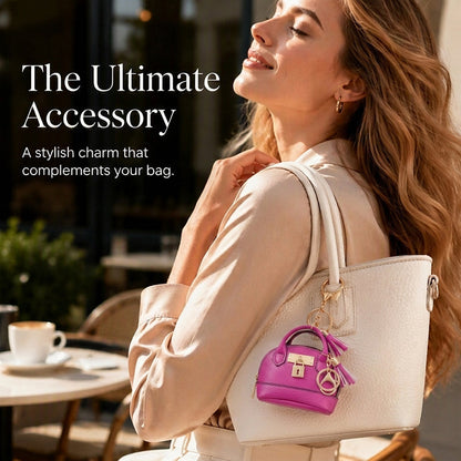 🔥Buy 3 Get 1 Free 🐚 Mini Shell Bag Keychain – PU Leather Lipstick Coin Purse with Golden Padlock & Tassel ✨
