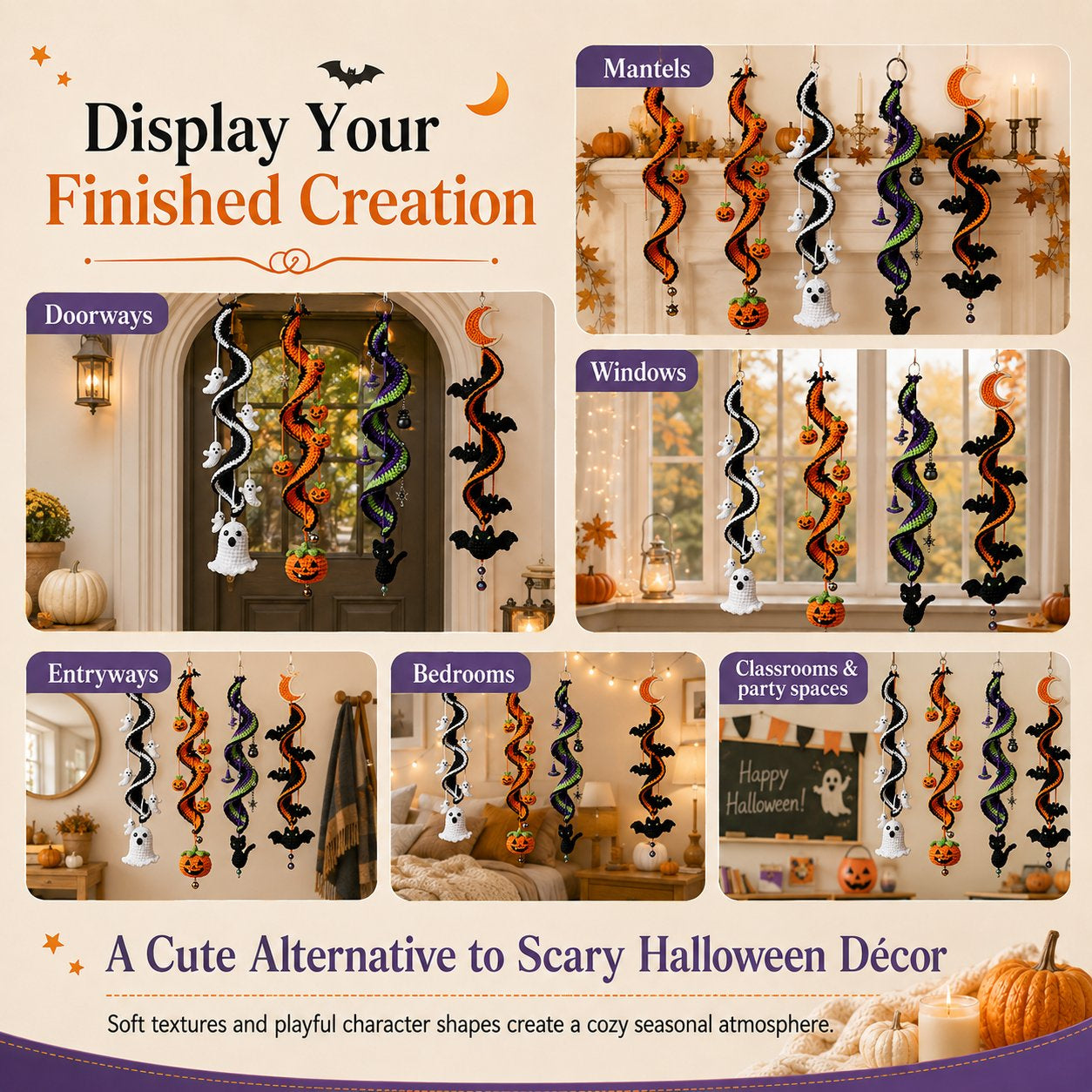 🎃 Enchanted Halloween Crochet Spiral DIY Kit