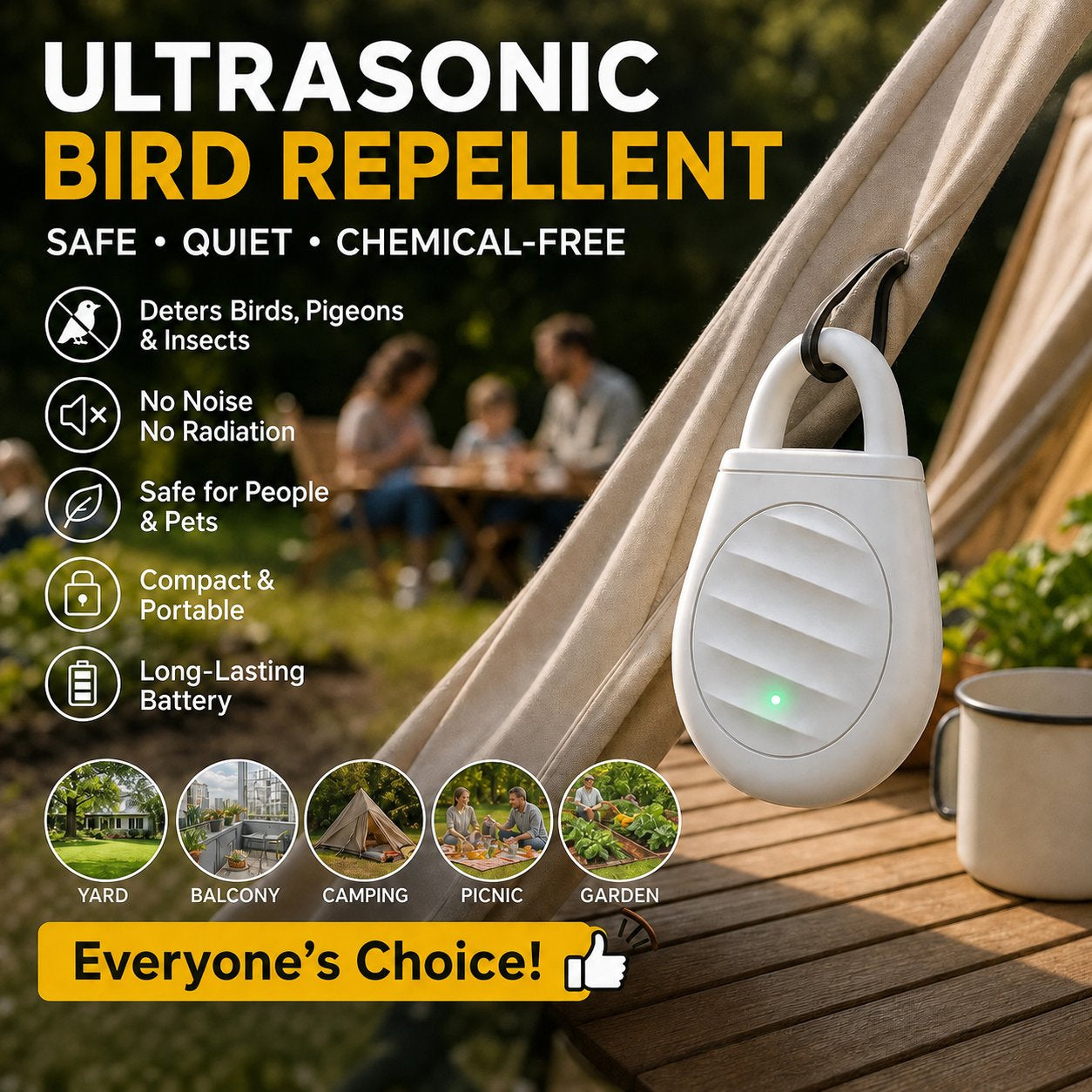 🦅Effective Garden Bird Repellent Tool - Safe & Humane Bird Deterrent for Plants and Crops