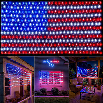🎉Bright American Flag LED mesh light, Waterproof Indoor/Outdoor light