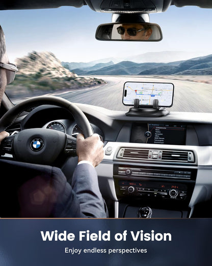 360 Degree Rotation Dashboard Phone Holder for Car, Anti-Slip Grips & One-Hand Operation