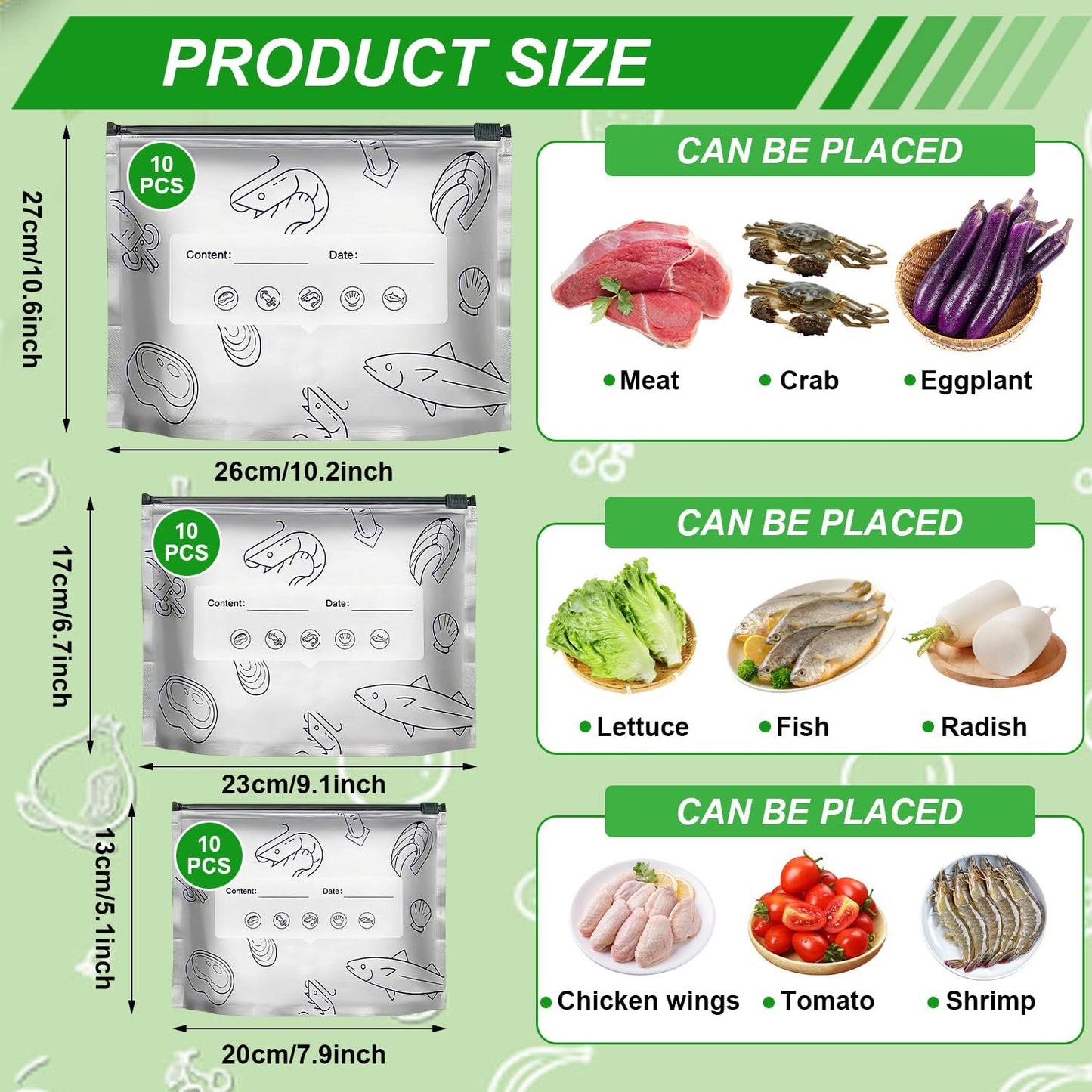 ♻️ Reusable Aluminum Foil Sealable Food Storage Bags