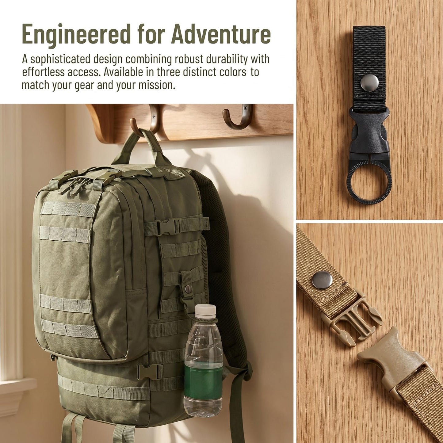⛰️Outdoor Water Bottle Carabiner Clips with Carabiner Buckle