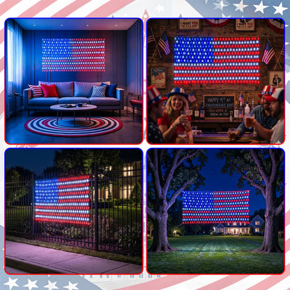 🎉Bright American Flag LED mesh light, Waterproof Indoor/Outdoor light