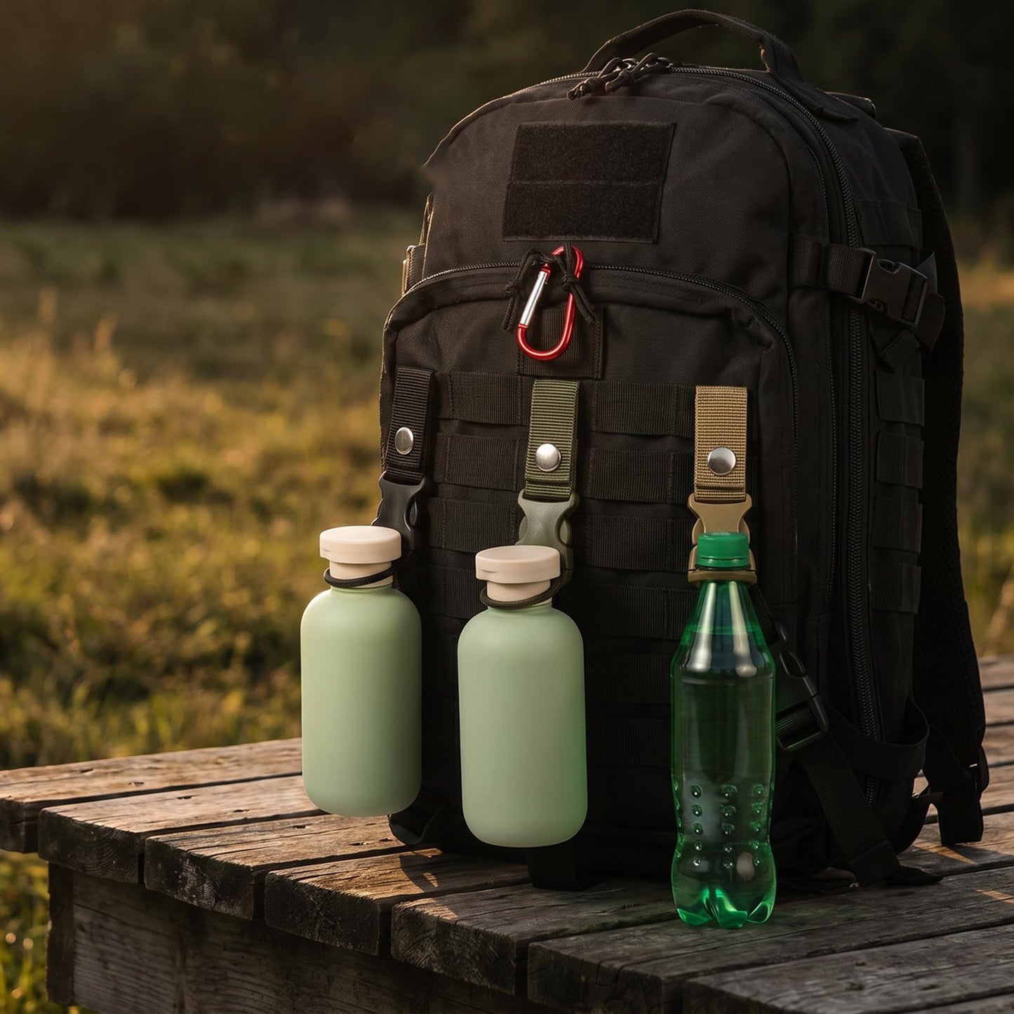 ⛰️Outdoor Water Bottle Carabiner Clips with Carabiner Buckle