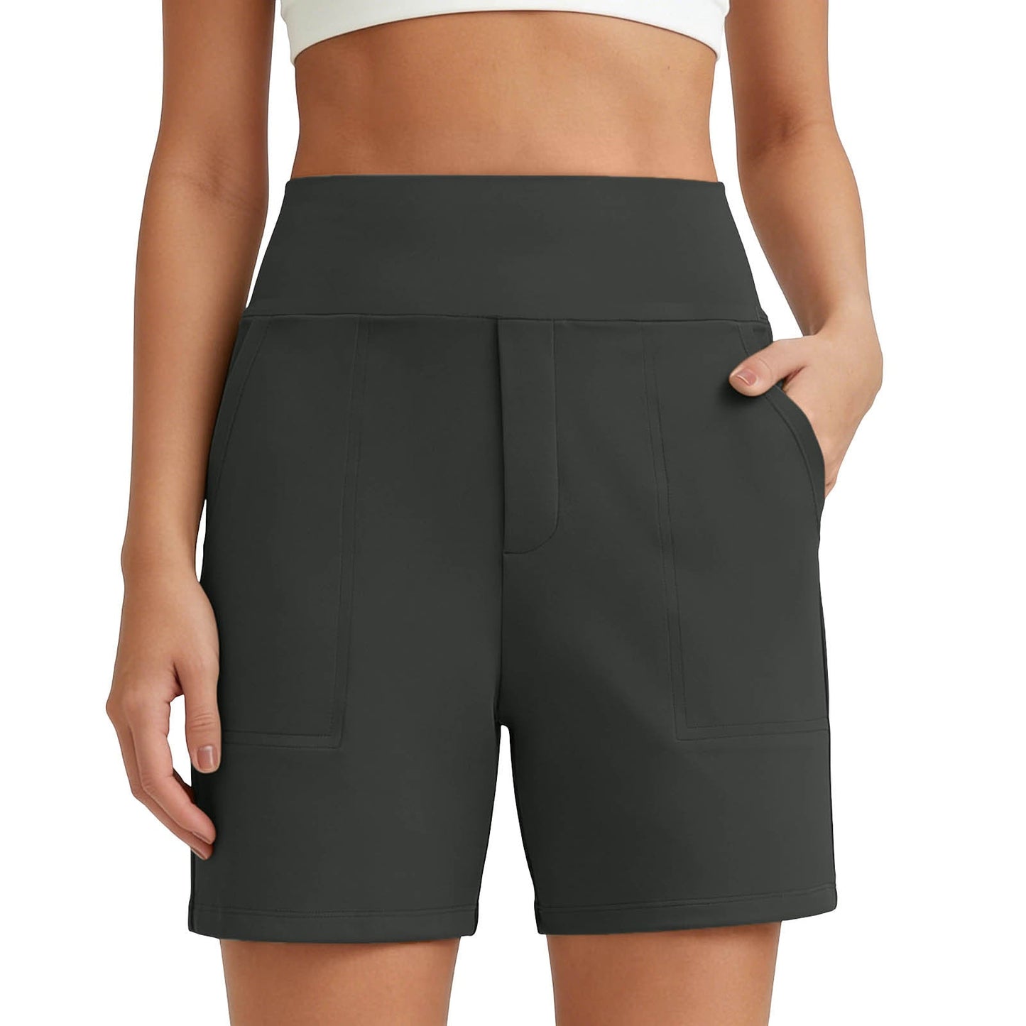 Women's High-Waisted Athletic Bermuda Shorts with Pockets – Running, Yoga, Summer Casual Activewear(Buy 2 Free Shipping)