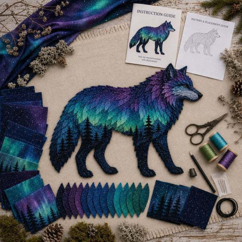 🎁Northern Lights Wildlife DIY Patchwork Kit