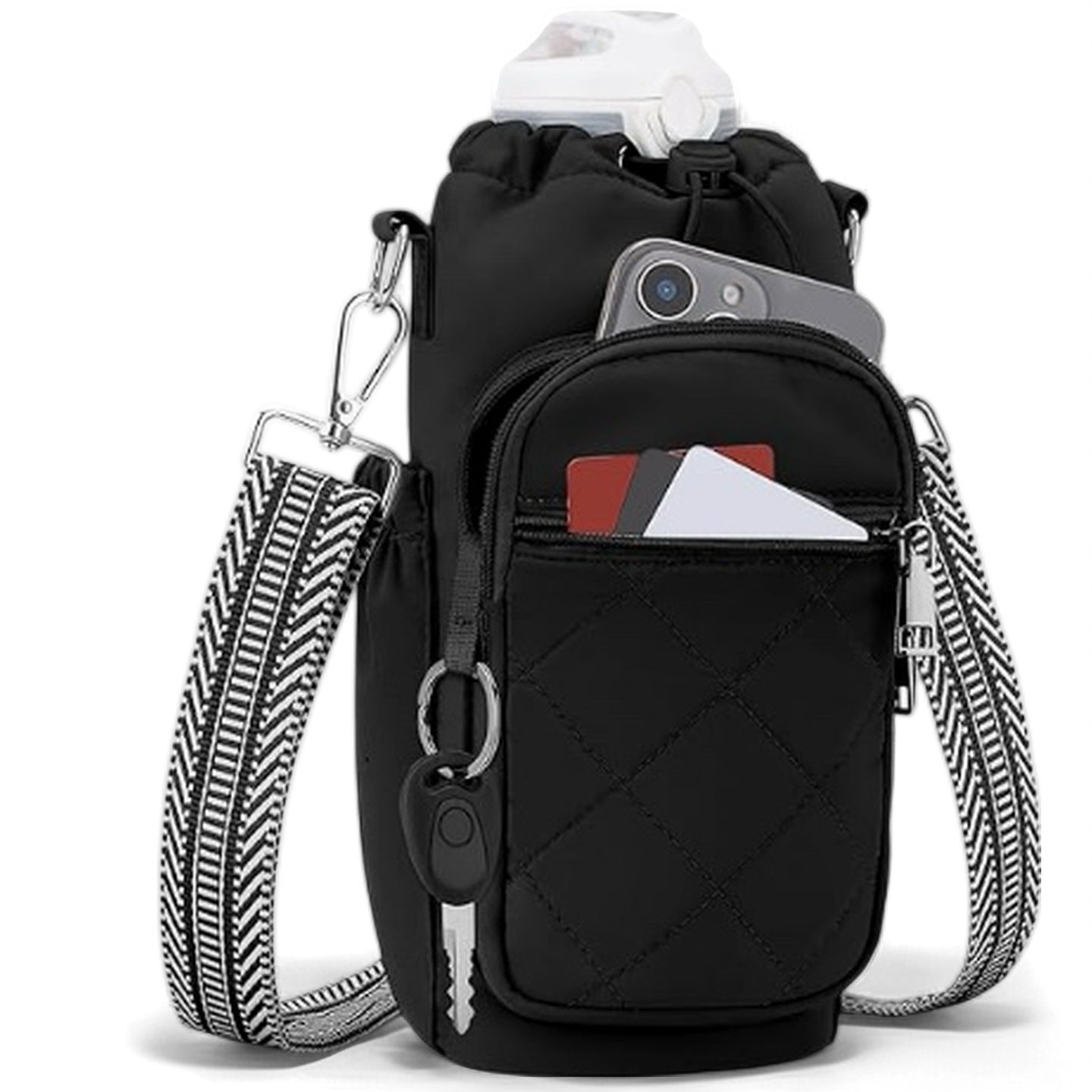 Water Bottle Carrier Bag with Phone Pocket for Stanley Cup 40/30oz