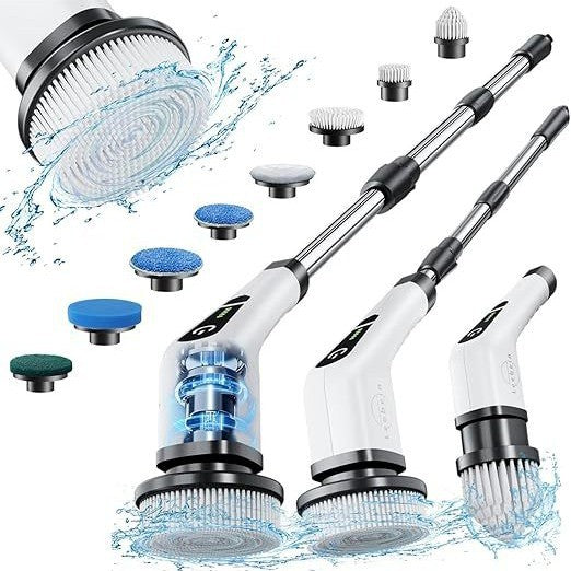 Cordless Electric Spin Scrubber | 54-In Reach & 7 Heads