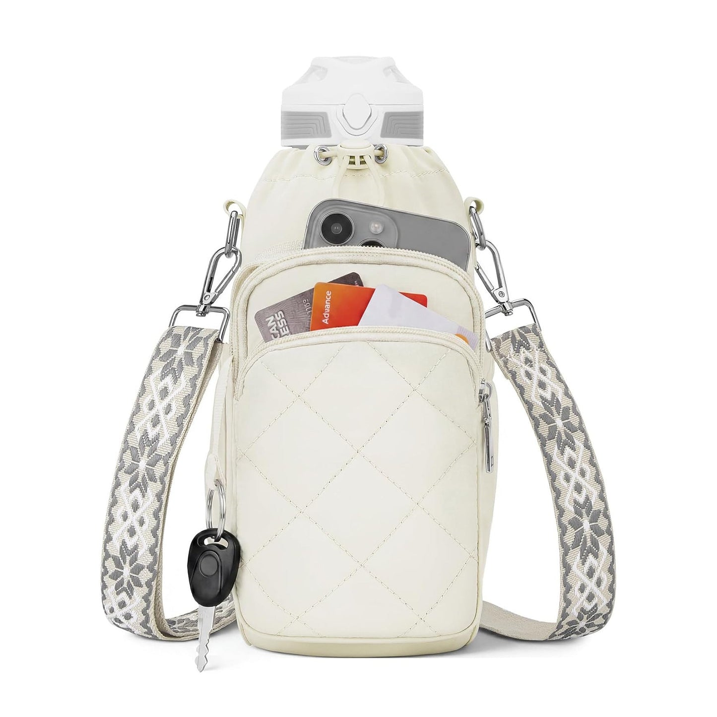 Water Bottle Carrier Bag with Phone Pocket for Stanley Cup 40/30oz