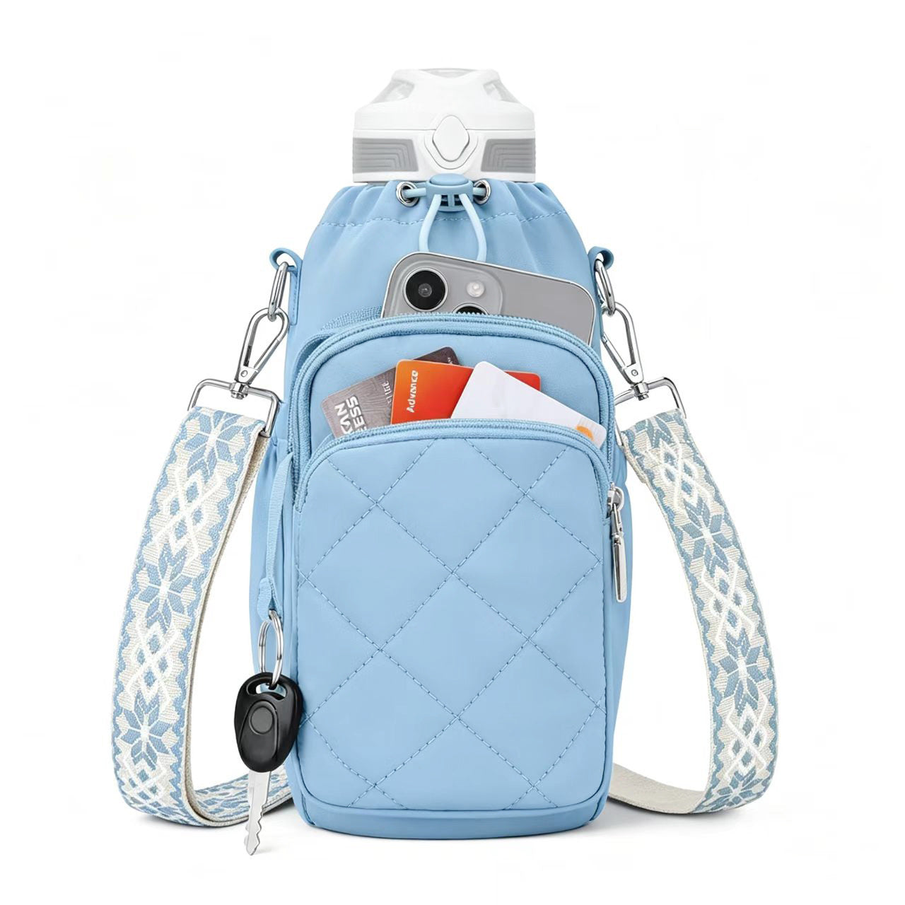 Water Bottle Carrier Bag with Phone Pocket for Stanley Cup 40/30oz