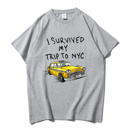 🗽"I Survived My Trip To NYC" Graphic Tee - 100% Cotton Slogan T-Shirt