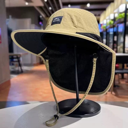 🌞Outdoor Sun Hat with Neck Flap | Breathable Wide Brim Fishing Cap✨