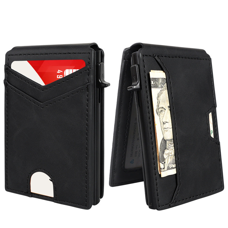 🔐 RFID Blocking Minimalist Pop-Up Wallet | One-Second Card Eject Design & Ultra Slim Pocket Wallet
