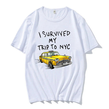 🗽"I Survived My Trip To NYC" Graphic Tee - 100% Cotton Slogan T-Shirt