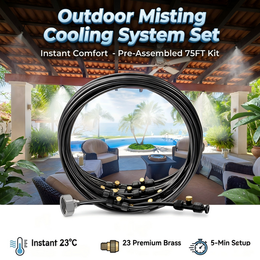 75 FT Outdoor Misting Cooling System Set