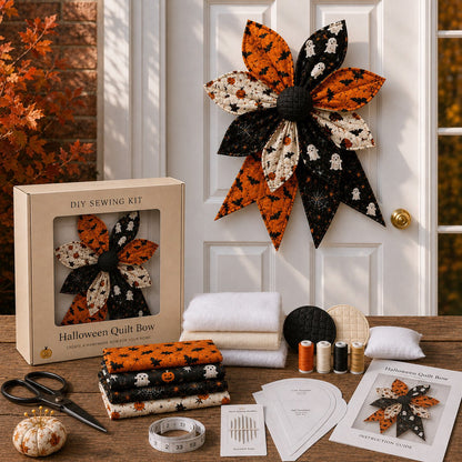🎀DIY Oversized Quilted Bow Kit – Complete 23–25 Inch Sewing Set🍁✨