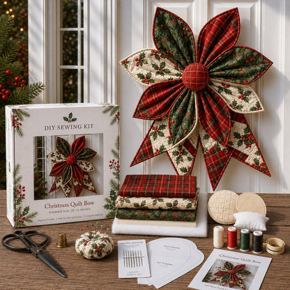 🎀DIY Oversized Quilted Bow Kit – Complete 23–25 Inch Sewing Set🍁✨