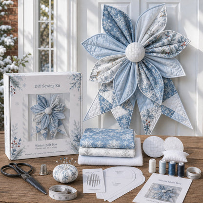 🎀DIY Oversized Quilted Bow Kit – Complete 23–25 Inch Sewing Set🍁✨