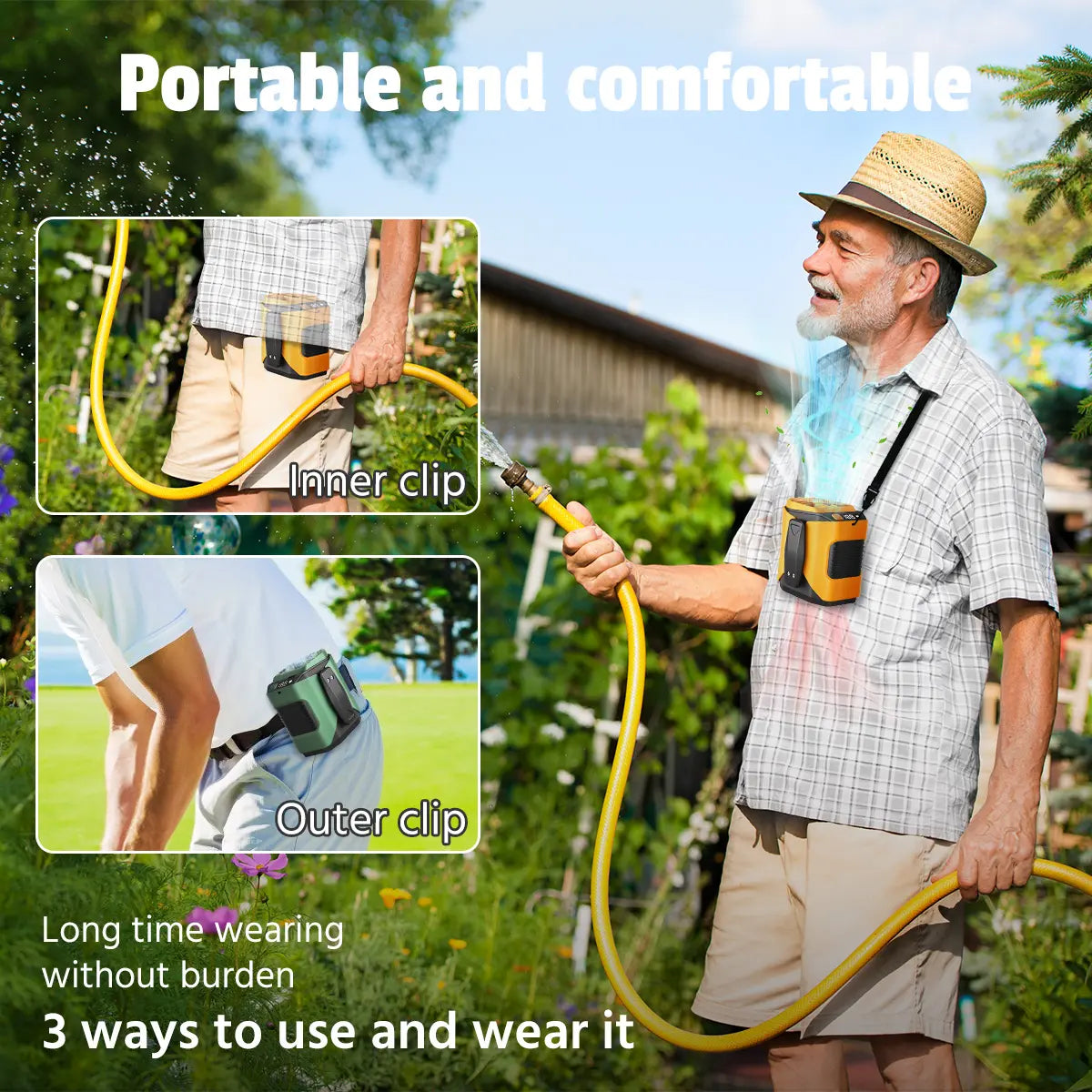 Upgrade Rechargeable Waist Fan with Power Bank