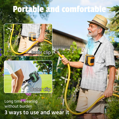 Upgrade Rechargeable Waist Fan with Power Bank