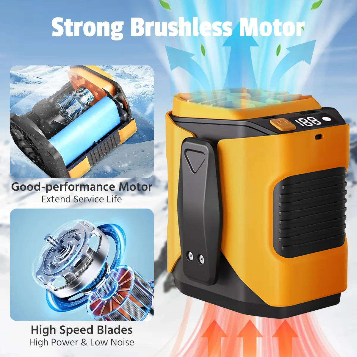Upgrade Rechargeable Waist Fan with Power Bank